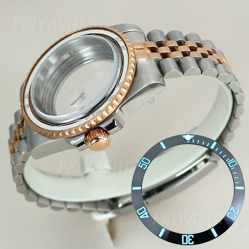 NH35 40MM SUB Watch Case Solid Bracelet For Seiko NH34 NH36 NH38/35 Miyota 8215 ETA 2824 Movement 28.5mm Dial C3 Luminous Bezel