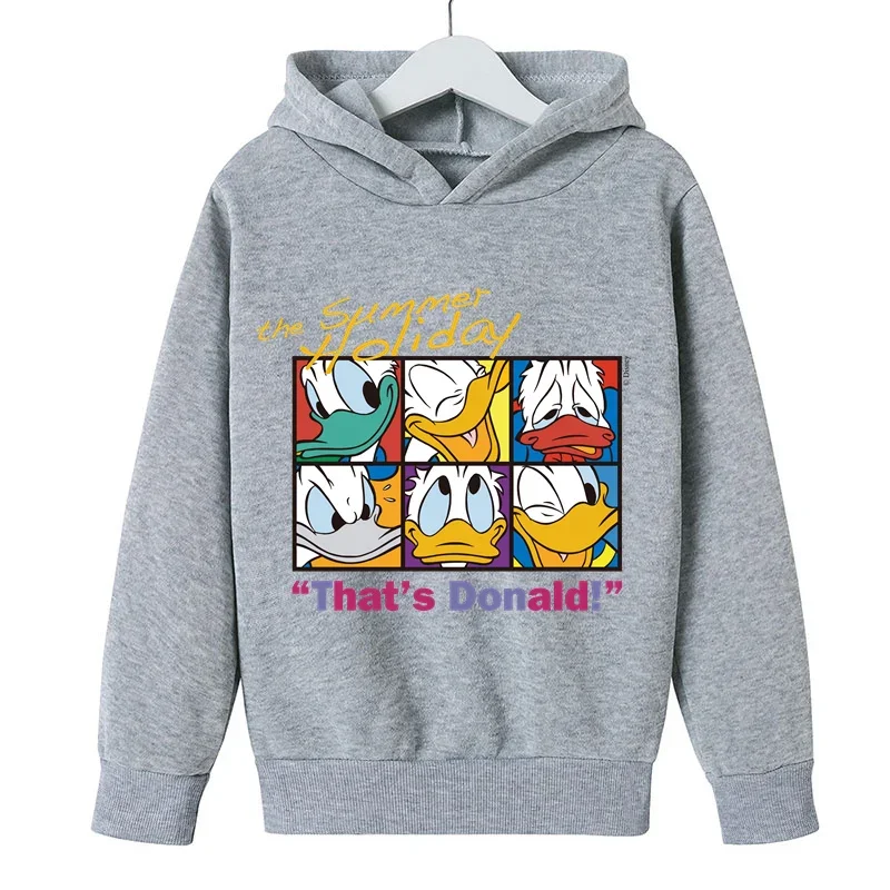 Disney Donald Duck Sweatshirt Clothing Baby Boys Girls Long Sleeve Donald Duck Pullover Toddler Sweater Autumn Hoodie Clothes