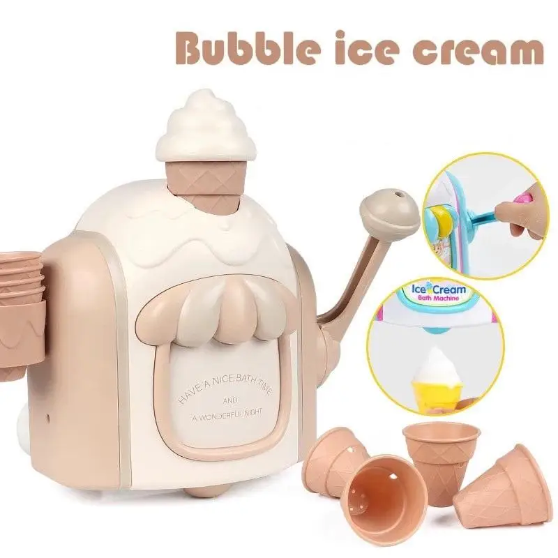 

Child Bathroom Ice Cream Machine Bubble Machine Bath Cartoon Manual Bubbles Manufacturing Machine