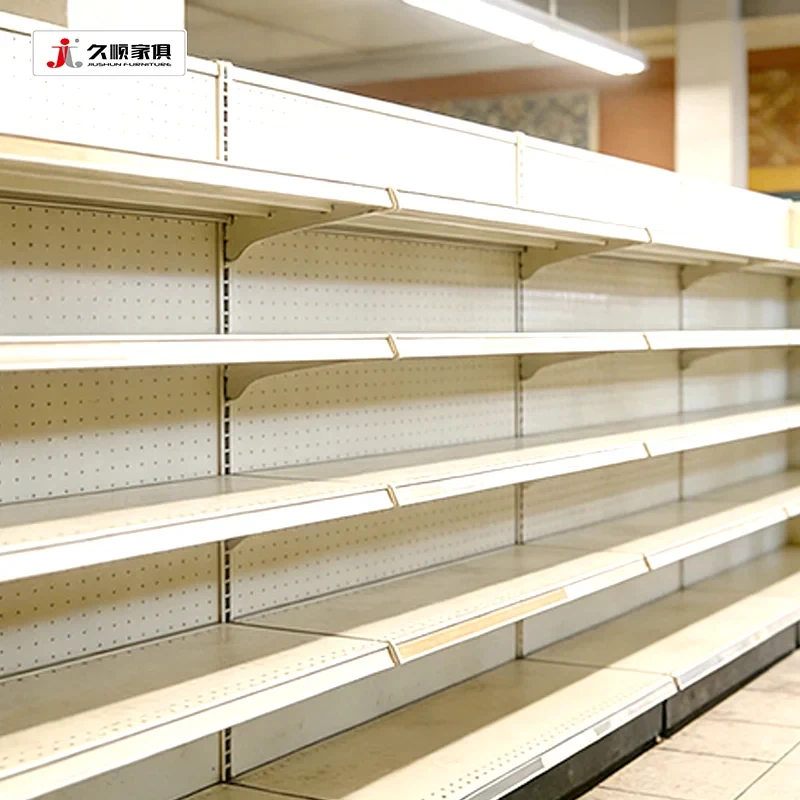 custom.JIUSHUN Steel Adjustable Supermarket Shelving Racks Grocery Display Gondola Shelving Market