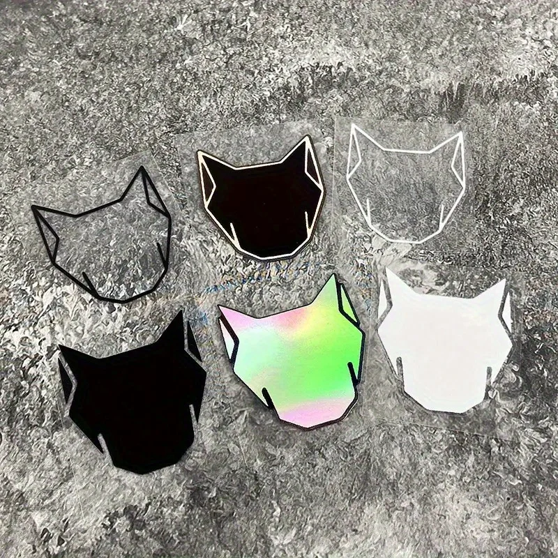 

2D Wolf Head Motorcycle Helmet Sticker Set – Outdoor Anti-Scratch Decals for Bikes, Rearview Mirrors & Helmets