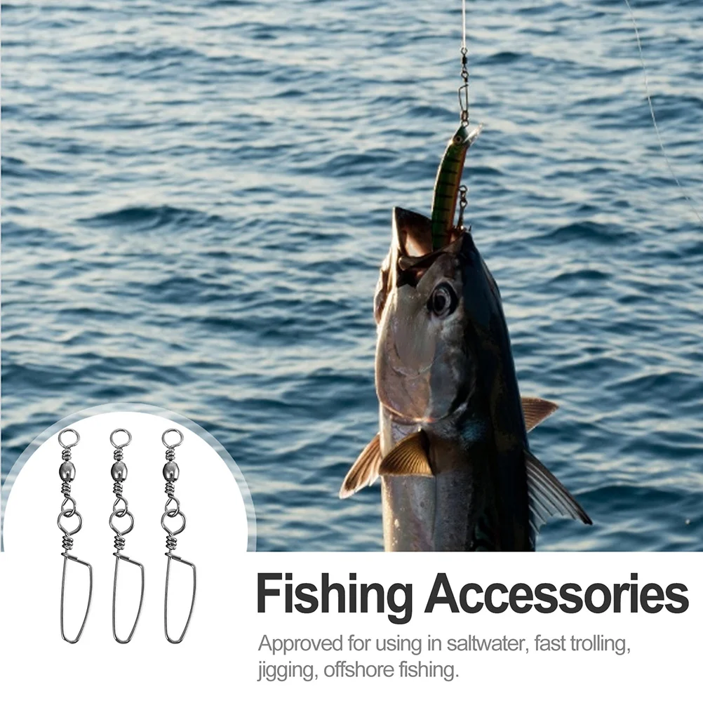 

80Pcs Fishing Rolling High Strength Stainless Steel Corrosion Resistant Connectors for Offshore Bass Jigging