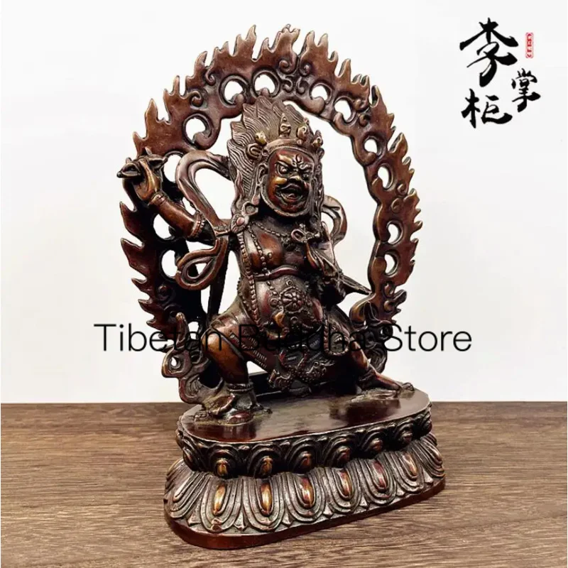 Tibetan Esoteric Nepalese Antique Old Purple Copper Pure Copper Diamond Hand Buddha Statue