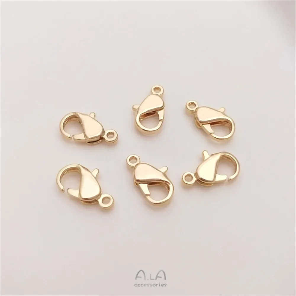 South Korea Imported Lobster Buckle 14K Gold Color Plane Spring Buckle Accessories DIY Bracelet First Accessories Material