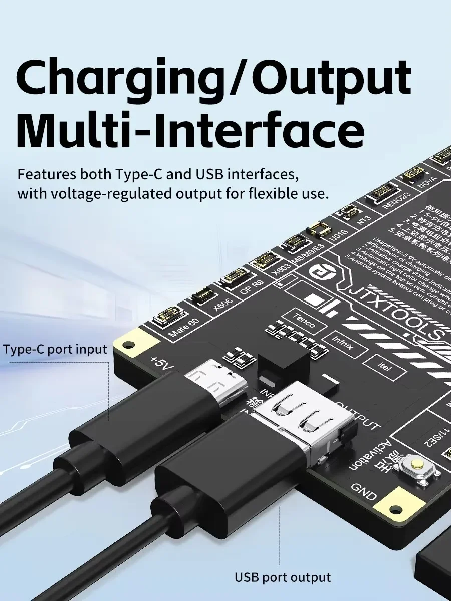 

Плата активации аккумулятора JTX B9 IP и Android для IP6S-17 Pro Max и других мобильных устройств, мониторинг тока/напряжения в реальном времени