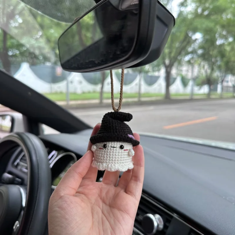 

Halloween Cartoon Car Decoration Little Ghost Handmade Woven Pendant Little Specter Hanging Ornament Auto Interior Accessories