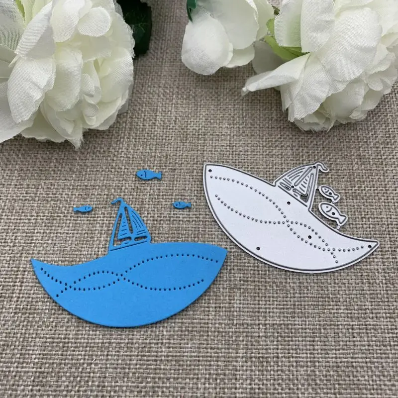 Sailing fish circle frame Metal Cutting Dies For DIY Scrapbooking Decorative Embossing Handcraft Die Cutting Template Mold