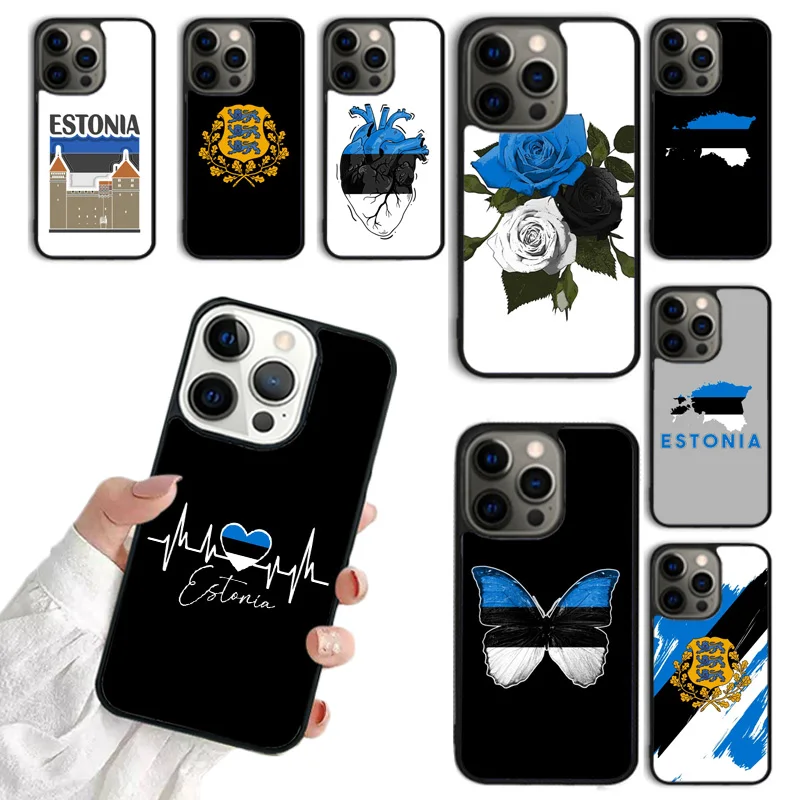 Estonia Coat of Arms Emblem Phone Case For iPhone 16 15 14 plus 11 12 13 Pro  XR XS Max coque Cover Shell