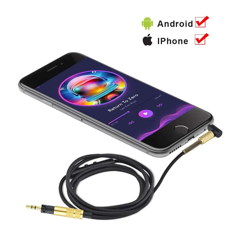 OFC Thay Thế Bện Cáp Aux Dây Nối Dài Dây Tai Nghe Sennheiser HD 4.30i 4.30G 4.40BT 4.50BTNC 400 450BT 458BT Tai Nghe