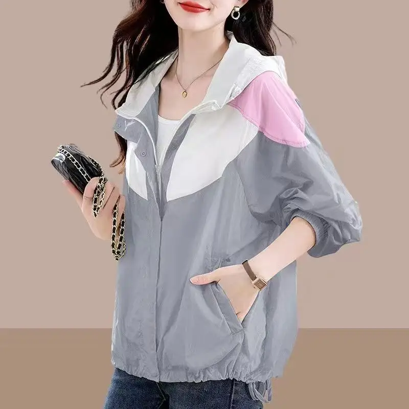 Spring Summer Sun Protection Clothing Coat 2025New Ladies Quick-Drying Sunscreen Jacket Women's Outwear Hooded Overcoat Tide Top