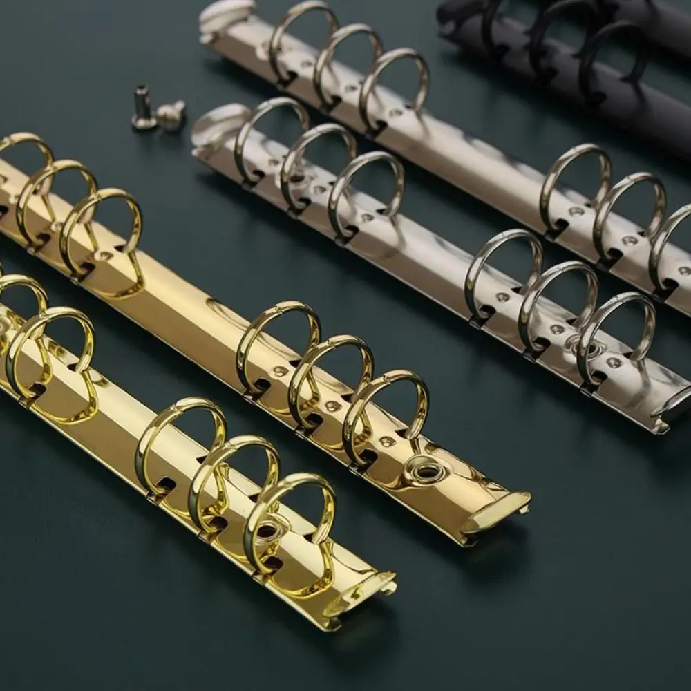 Black Scrapbooking DIY Album Diary Stationery Detachable Paper Binder Loose Leaf Ring Paper Binding Clips A5 A6 File Folder