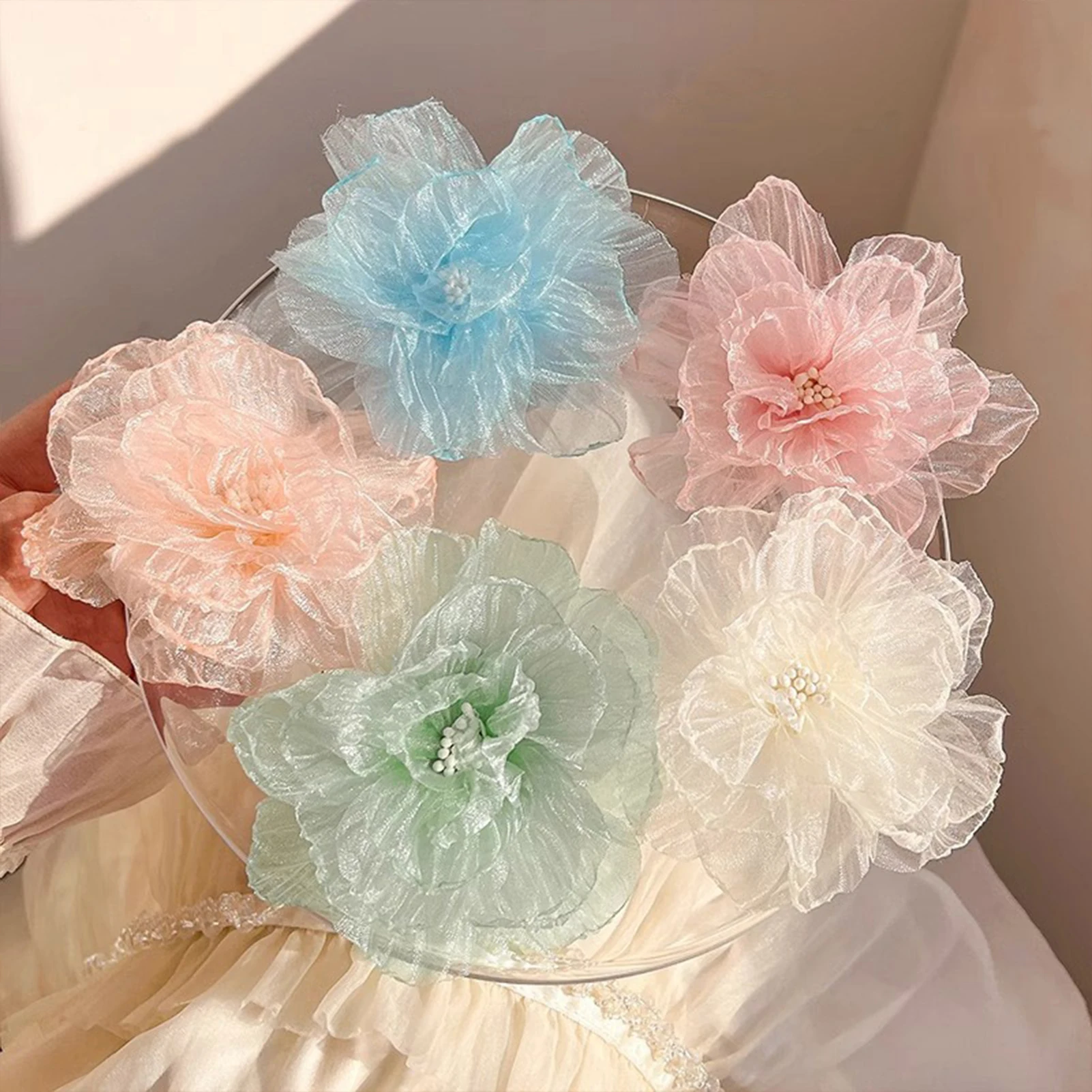 

Fashion Artificial Flower Hair Clips Hairpins For Women Sweet Flower Hairpins Headwear Girls Side Clip Party Hair Accessories