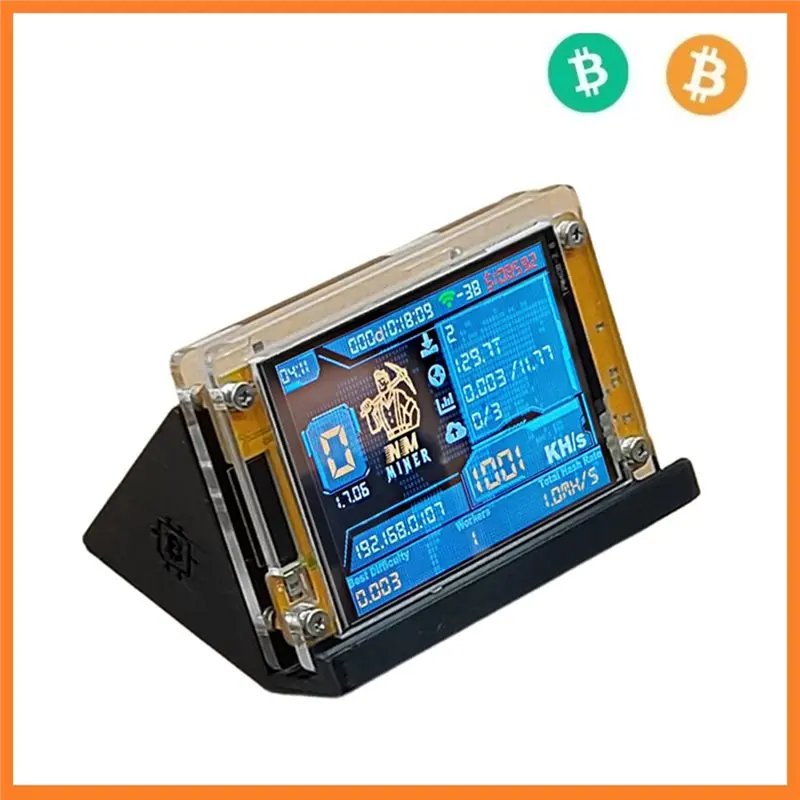 Nmminer Nerdminerv2+ Stand 2.8 Inch Smart Display Bitcoin Crypto Solo Miner 1000KH/S Upgraded Harshrate BTC Home