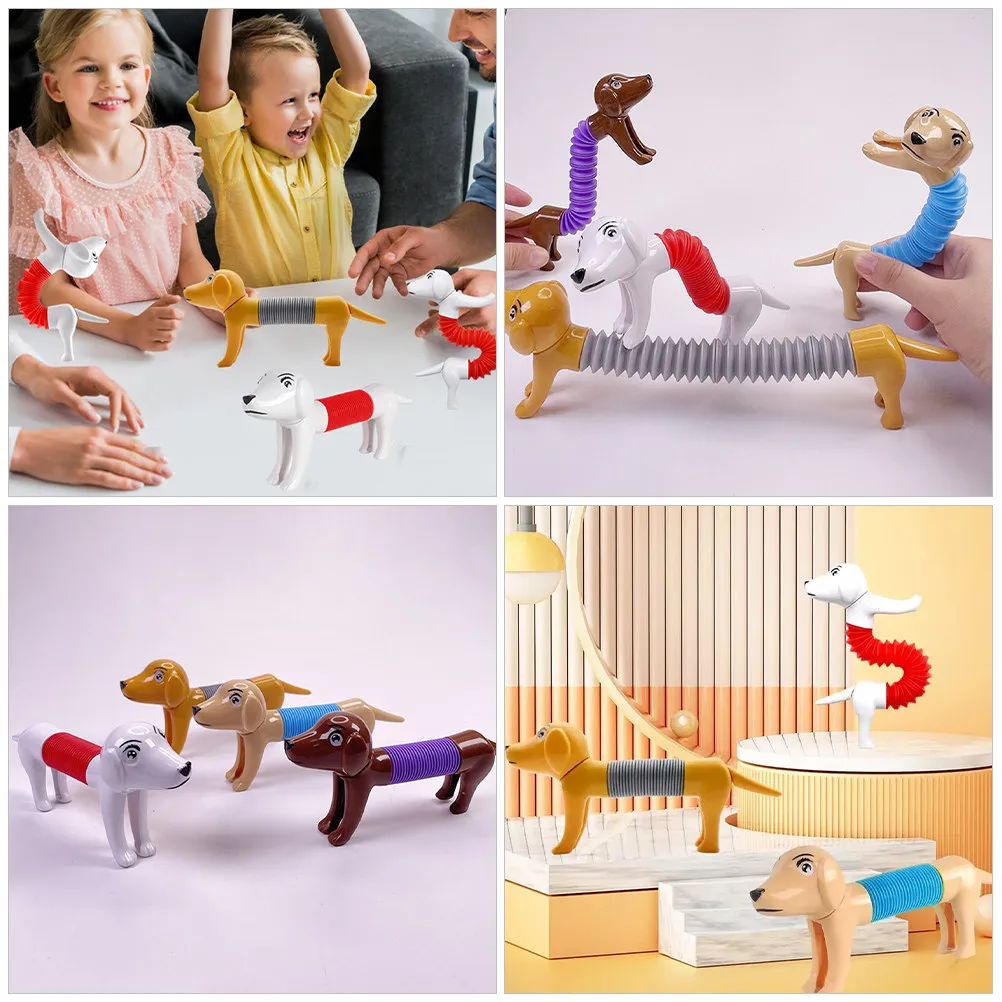 

Набор из 8 эластичных телескопических трубок Pop Tube для собак: сенсорные игрушки для снятия стресса, игрушки-антистресс, сувениры для вечеринок, милые сенсорные игрушки в виде животных