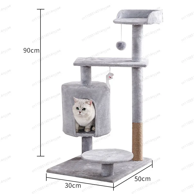 winter insulated pet villa, pet toysWinter  Plush cat nest, cat climbing frame, scratching board, tree, with toy ball