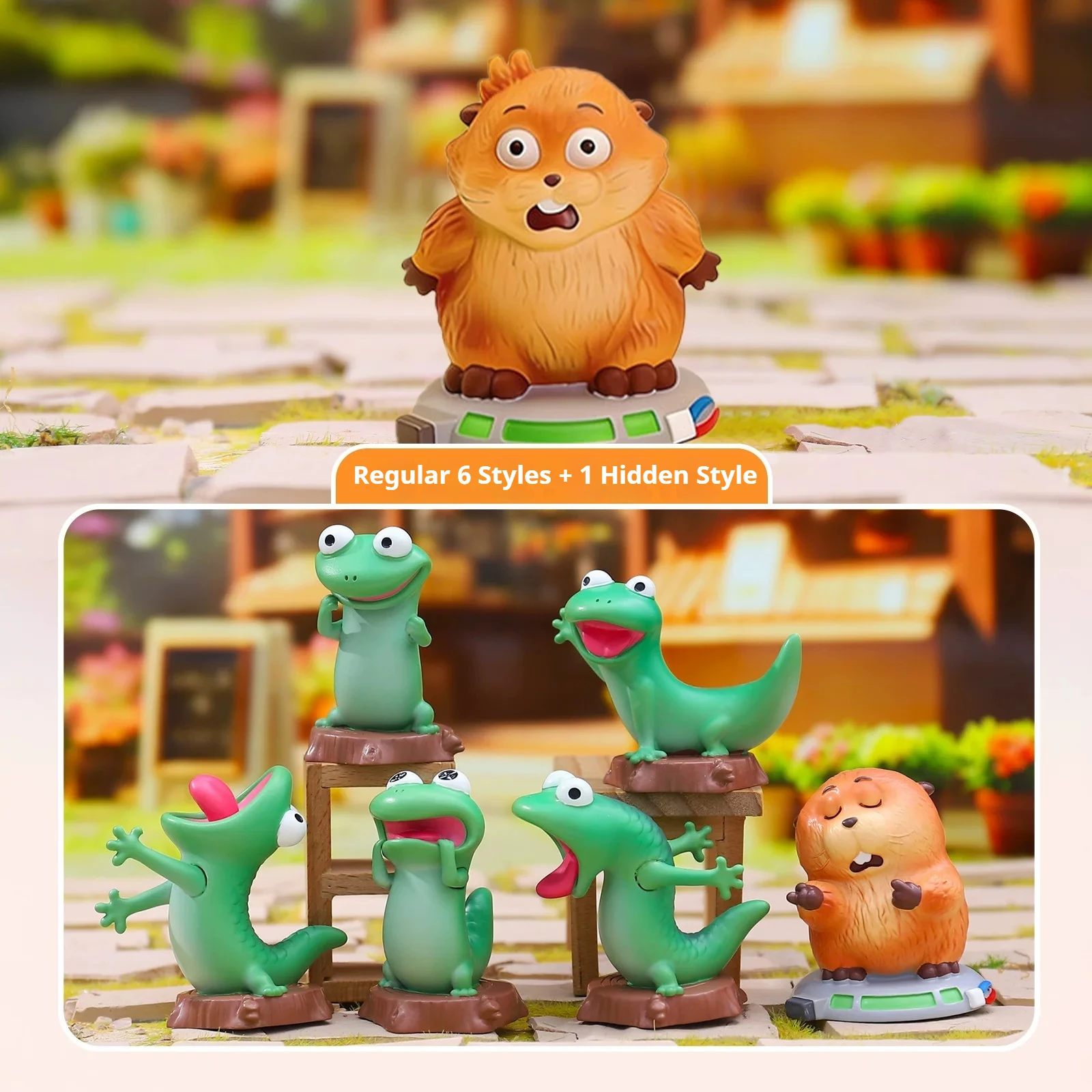 

Hoppers Tom Lizard Blind Box Cartoon Lizard Anime Figurine Creative Desk Car Ornament Collectible Toys Holiday Gift For Friends