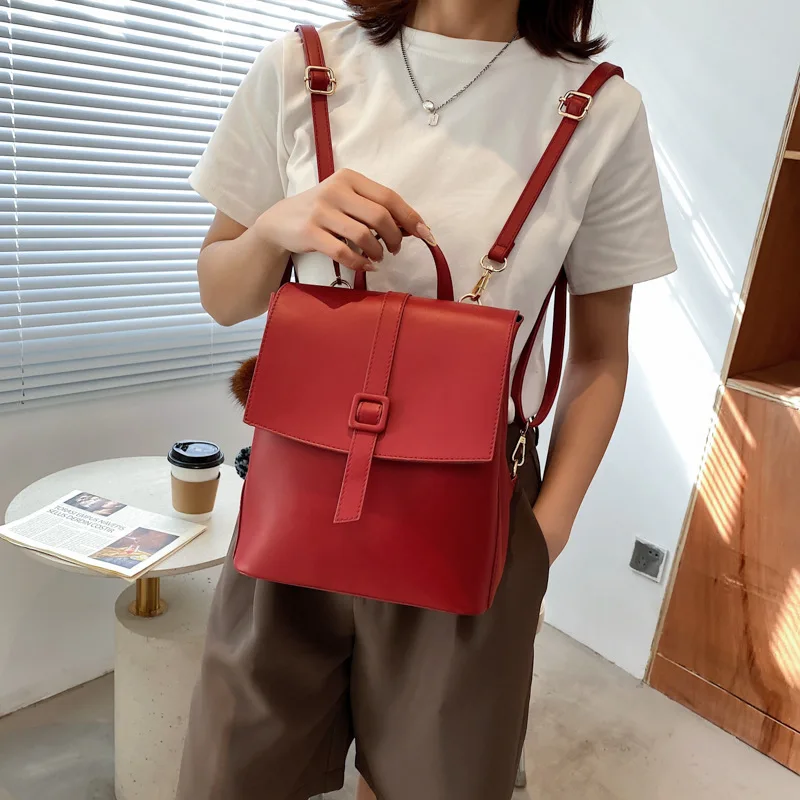 backpack Shoulder Crossbody Bags for Women Casual Retro 2023 Autumn New Solid Concise All-match Large-capacity Office Lady