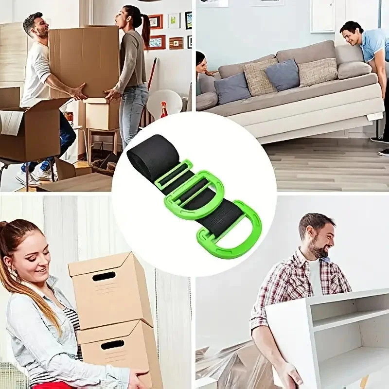 Adjustable Furniture Moving Straps Wrist Forearm Lifting Moving Straps Carrying Furniture Transport Belt Rope Heavy Cord Tools