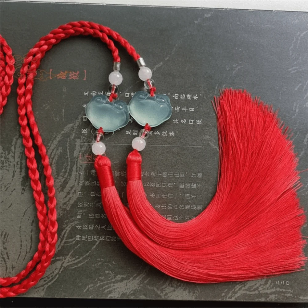 Simple Hanfu Palace Sash Belt Round Neck Traditional Chinese Costume Accessory Tassel Pendant Belt Cultural Style Belt Green