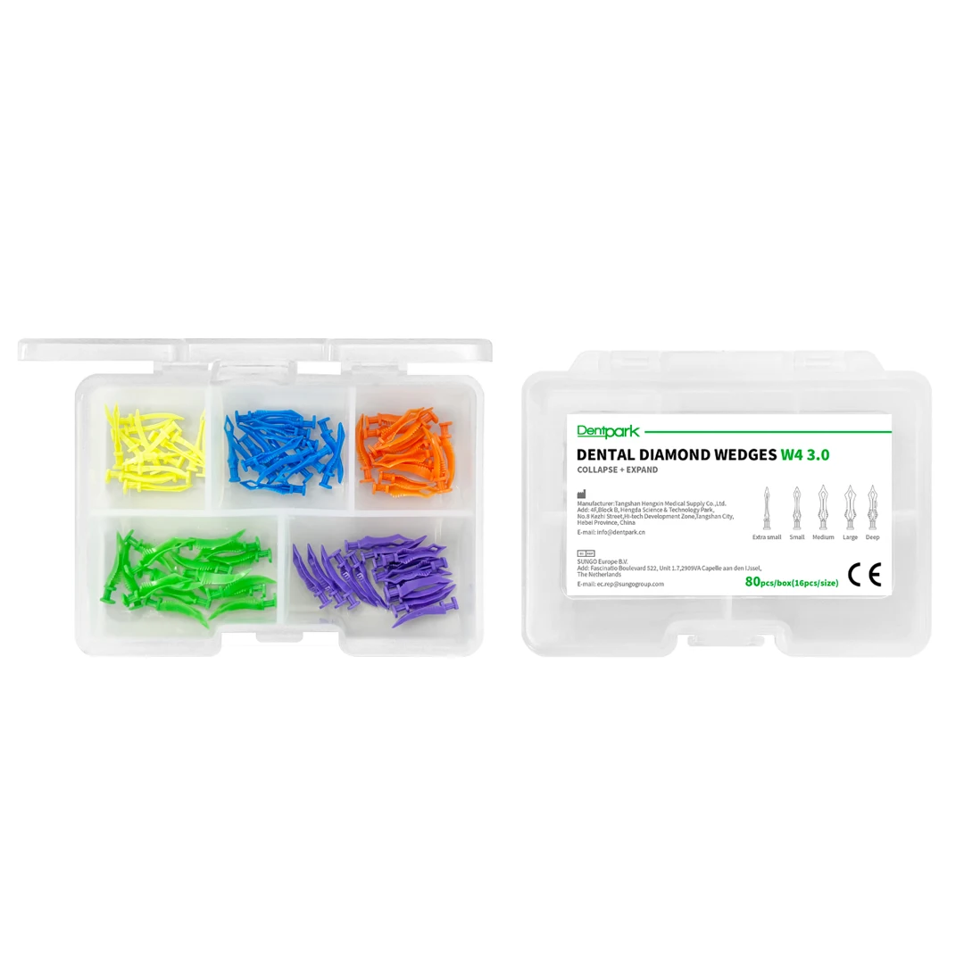 Dentpark/ Dental diamond Shape Interproximal wedges W4 3.0 Good separation force and fit  Plastic Tooth Gap Dentistry Tools