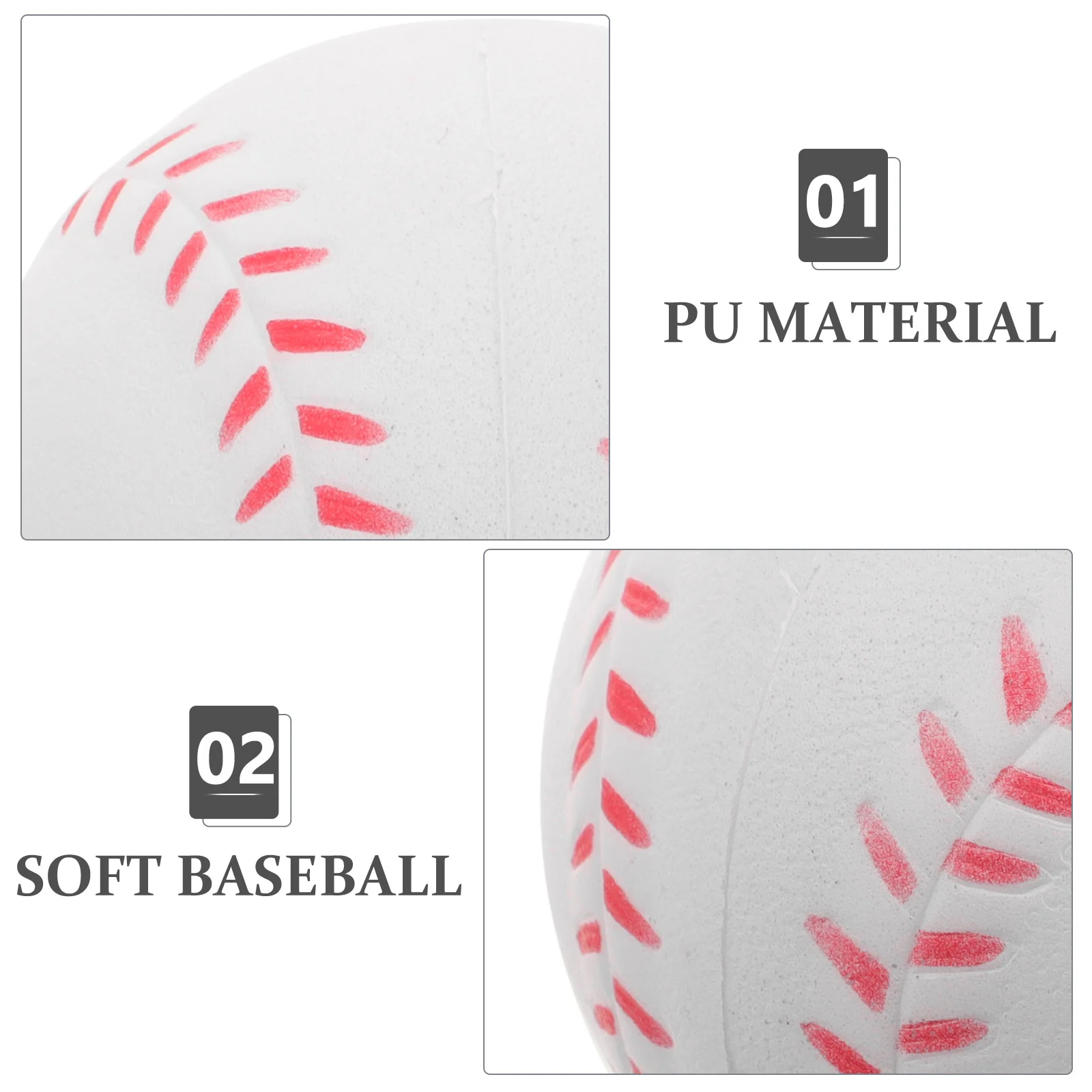 6 Pcs PU Training Baseballs Soft Sponge Practice Balls 8 Inch White Safe Indoor Outdoor Sports Toy Kids Hitting