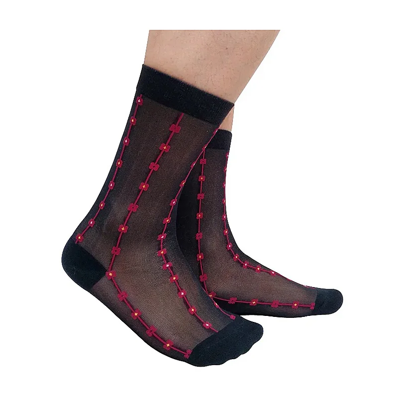 

Прозрачные мужские носки с жаккардовым формальным платьем, тонкие полосатые носки для костюма, модная коллекция, сексуальные деловые носки-шкарпетки