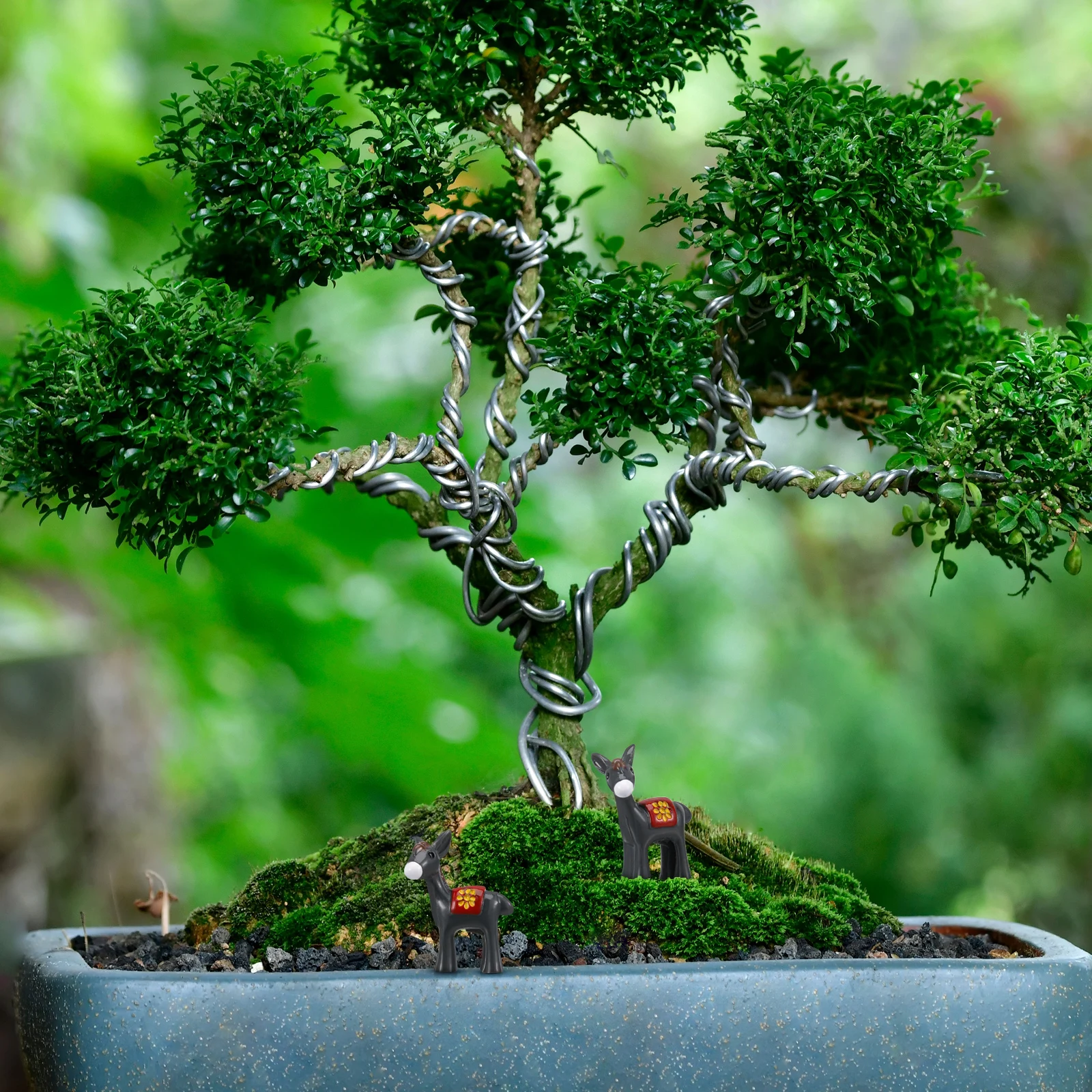 

20Pcs Miniature Resin Donkey Sculptures Tiny Animal Garden Decoration Micro Landscape Resin Donkey Ornaments Animal Figurine