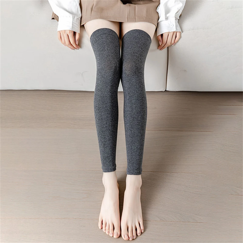 1 pair Over-the-knee Knee Pads Socks Covers Women's Summer Thin Cotton High-tube Air Condition Room Warmth Stockings Leg Warmers