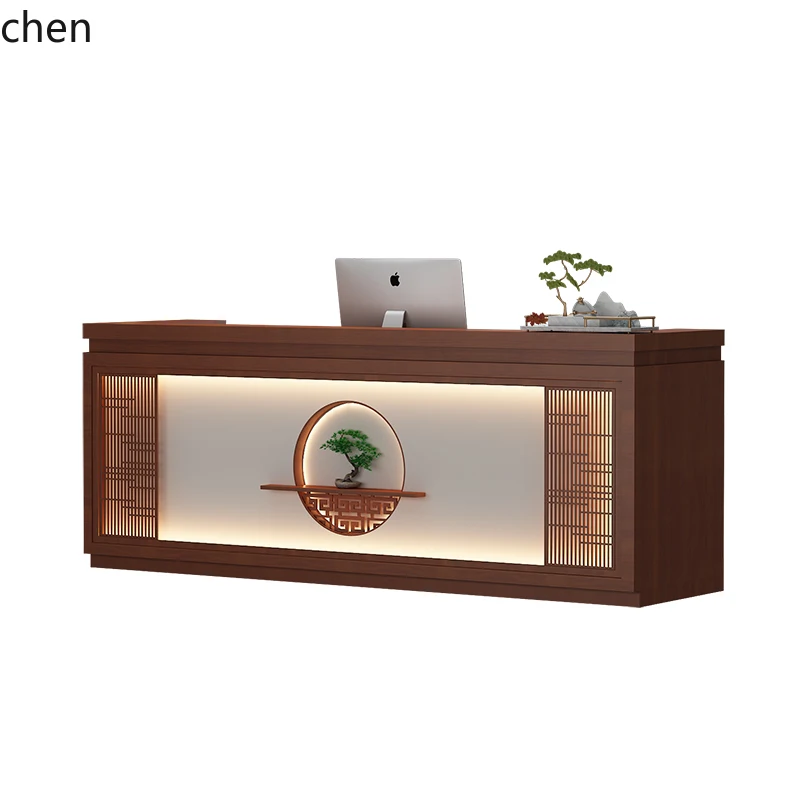 checkout page Modern Bar Teahouse Beauty and Wellness Center Cabinet Solid Wood Reception Desk