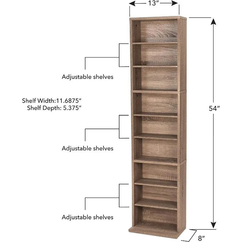 Atlantic Herrin Media Storage Cabinet – Protects & Organizes Prized Music, Movie, Video Games or Memorabilia Collections