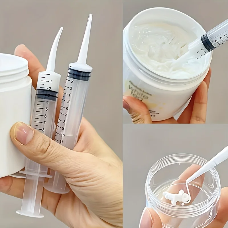 4 قطع من محاقن توزيع العينات السائلة لتوزيع السائل وغسول العطور للسفر مع علامات مقياس