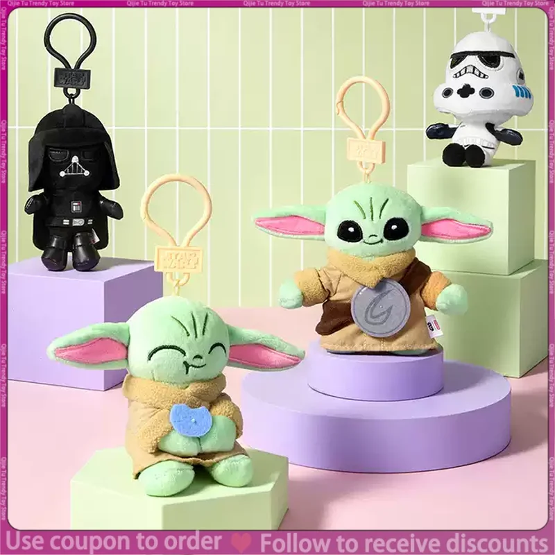 Llavero de peluche genuino de Star Wars, Grogu suave y relleno, colgante para bolso de Darth Vader, regalo decorativo para coleccionistas adultos, muñeco lindo de 12 cm