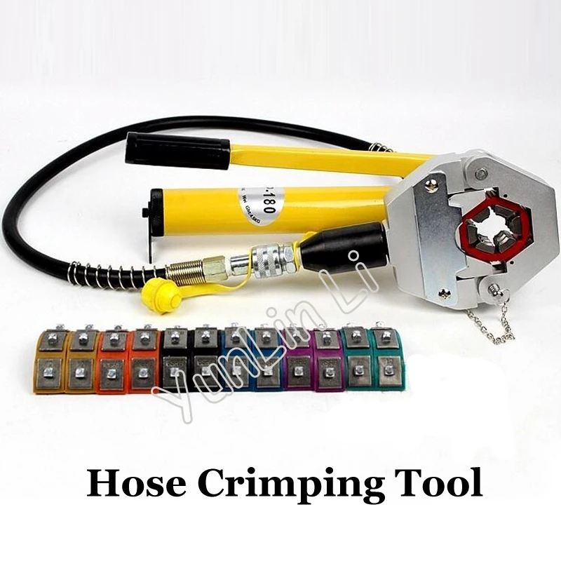 Automotive A/C Hose Crimping Tool for Repair Air Conditioner Pipes FS-7842A + CP-180 Pump