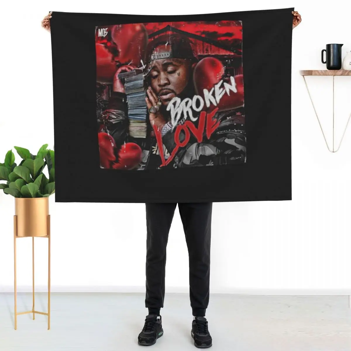 

RIP MO3 Brown Love Throw Blanket Soft Warm Blanket Gift for Grandparents