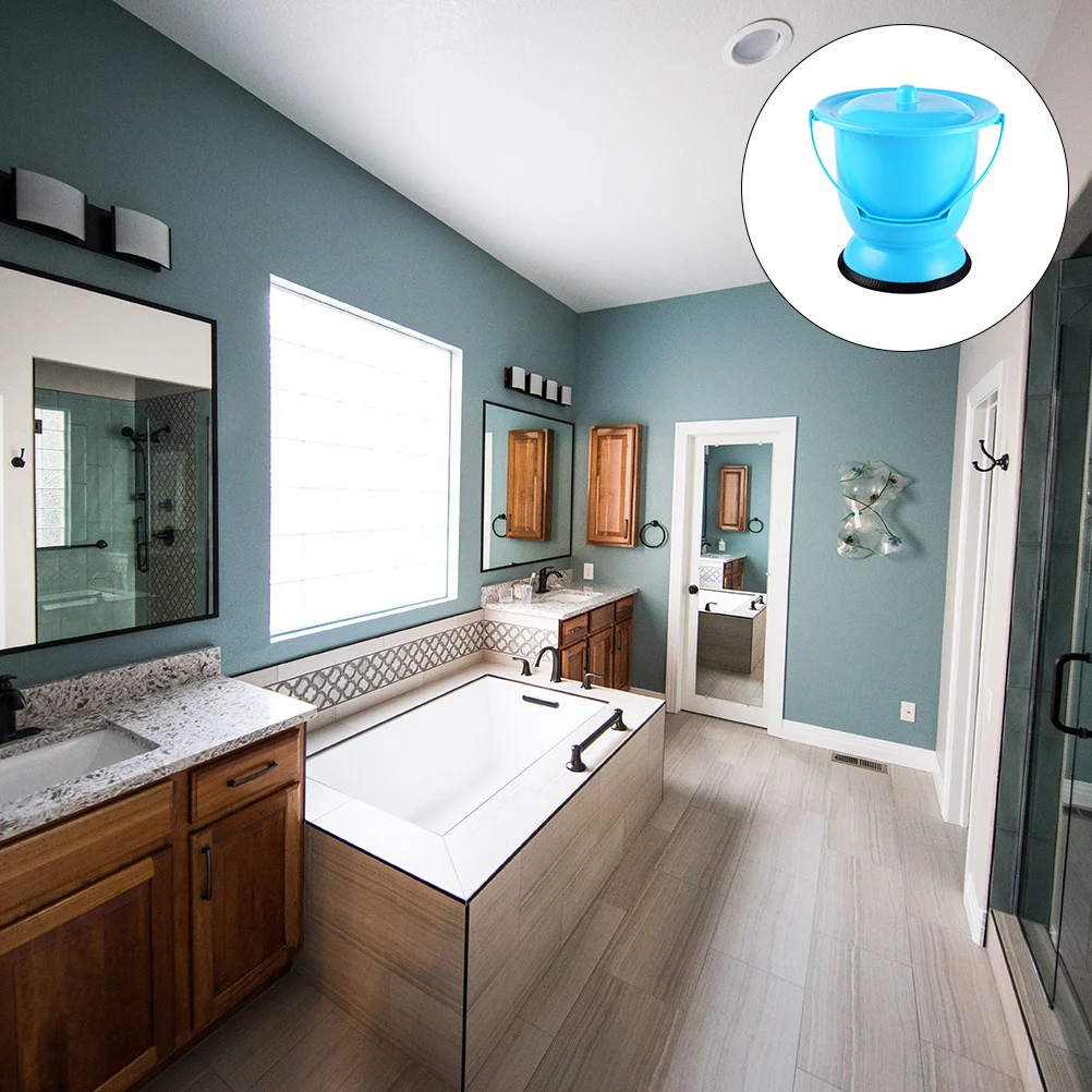 

1Pcs Durable Plastic Spittoon with Lid Portable Urinal Pot Bedpan for Adult Elder Children Home Travel Night Use