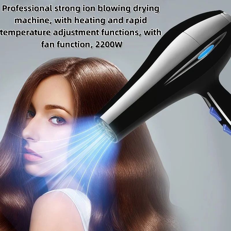 

2200W professional hair dryer ion fast dryer blow-type ion hair dryer, quick adjustment of heat and cold functions, for home