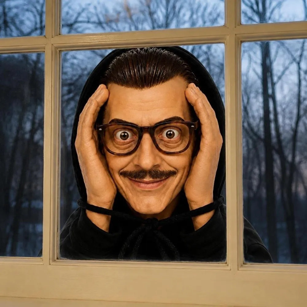 PVC Scary Peeper Freak Sticker Indoor And Outdoor Spooky House Party Scares Window Sticker Window Hanging Mask