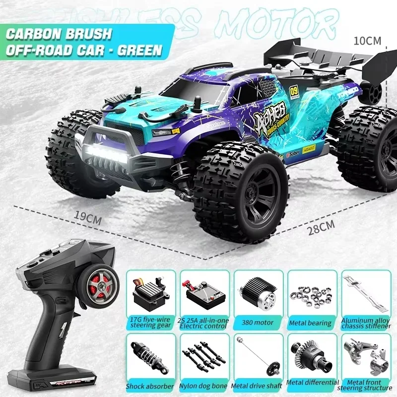 

18101 1/18 Scale 2.4GHz Off-Road Truck 4WD High-Speed Drift Car with 5-Wire 17G Servo LED Lights Adult/Child Land Toy Gift