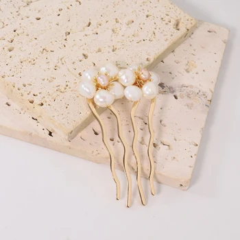 Natürliche Perle Retro Haarschmuck Frauen Luxus Schmuck Haars pangen Flamenco Kämme für Haar Mädchen Haarnadel Geschenk gh0112