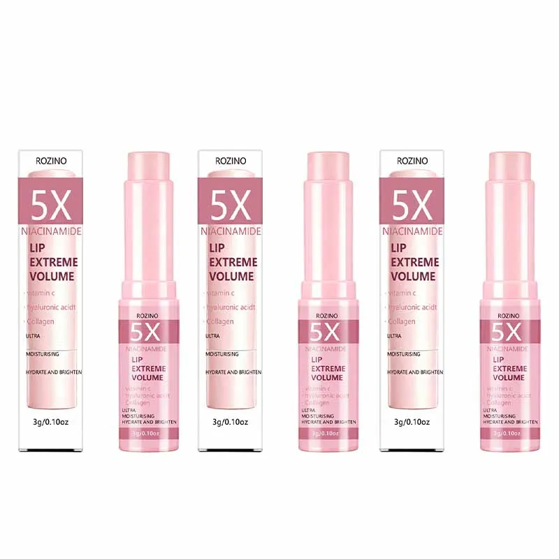 5X Niacinamide Instant Volume Lip Balm, met vitamine C, hyaluronzuur en collageen - Lippenbalsem met hoge glans, geschikt voor alle huidtypen, creëert sexy, glanzende en volle lippen - Verbetert het