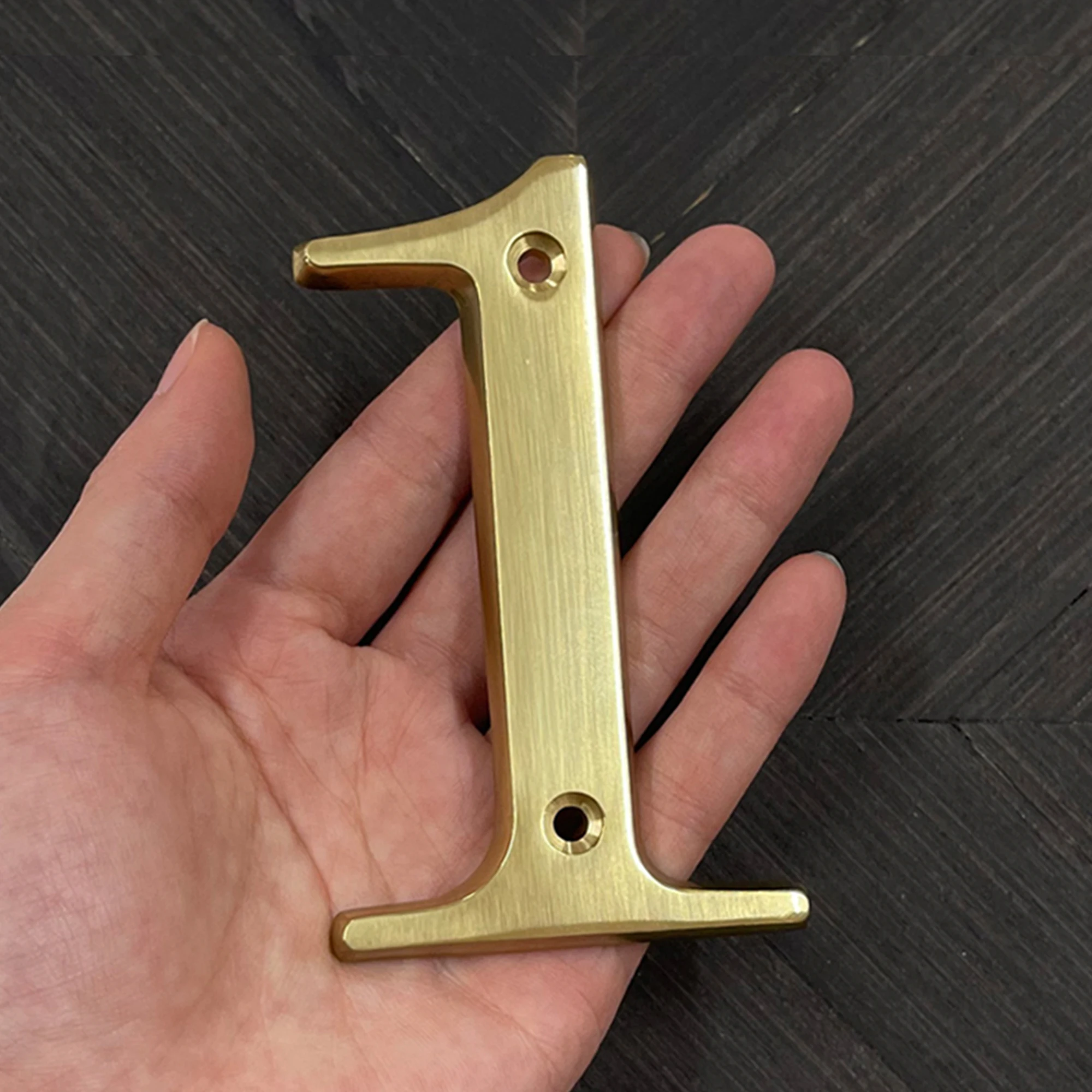 1pc 101mm Brass House Number Outdoor 4 inch Metal Letter Apartment Door Number Mailbox Address Sign #0-9 With Screws