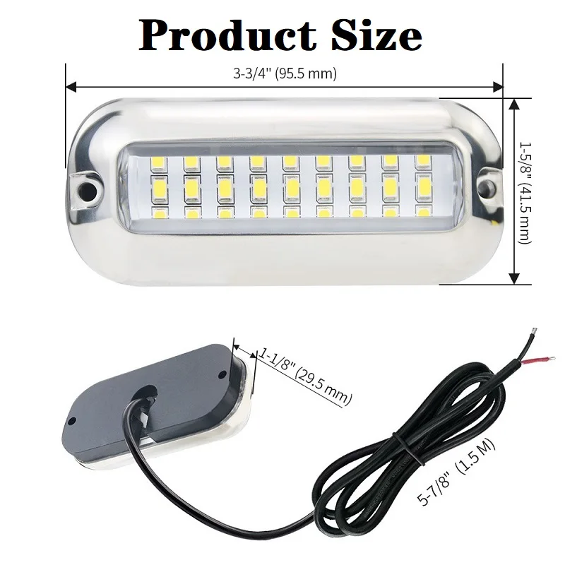 Lampa podwodna do łodzi, 27 LED, stal nierdzewna, wysoka jakość, o wysokiej jasności, wodoodporna IP68, akcesoria do jachtów.
