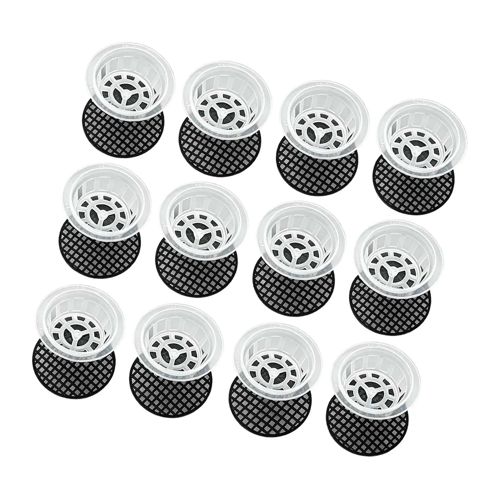 Lightweight Slotted Grow Baskets Hydroponics Container Mesh Cup Set for Home Balcony Nursery Vegetable Seedlings