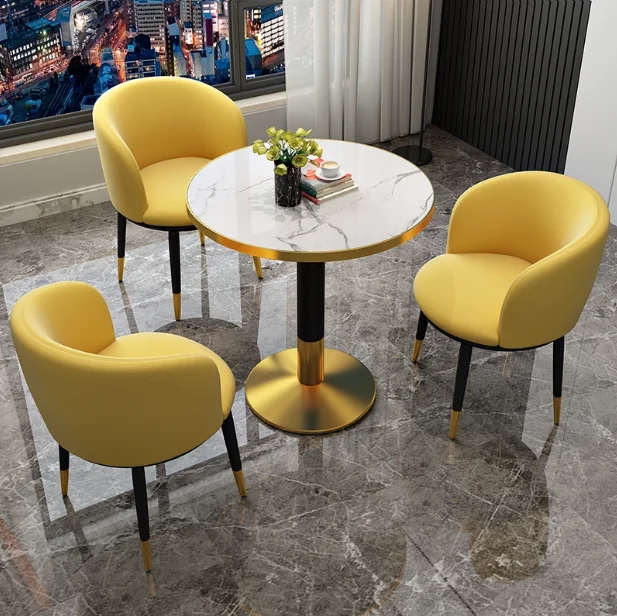 

Light Luxury Negotiation Table and Chair Combination Leisure Area Coffee Shop Reception Modern Sales Office Reception Small Roun