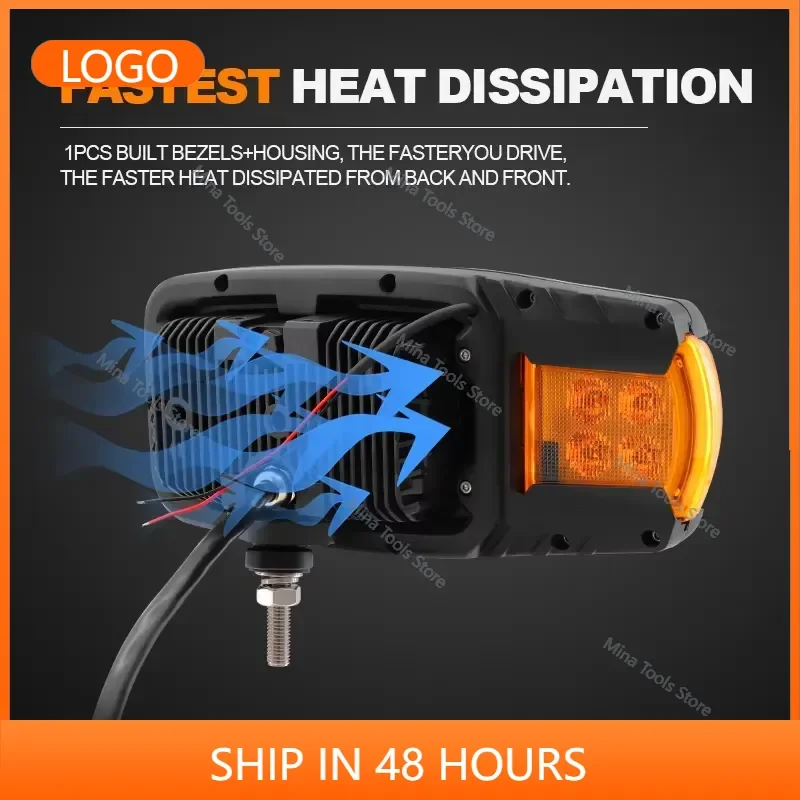 Wheel Loader ECE R149 LED Driving Light High Low Beam LED Headlight Tractor Lights Excavator for JCB Manitou view 5