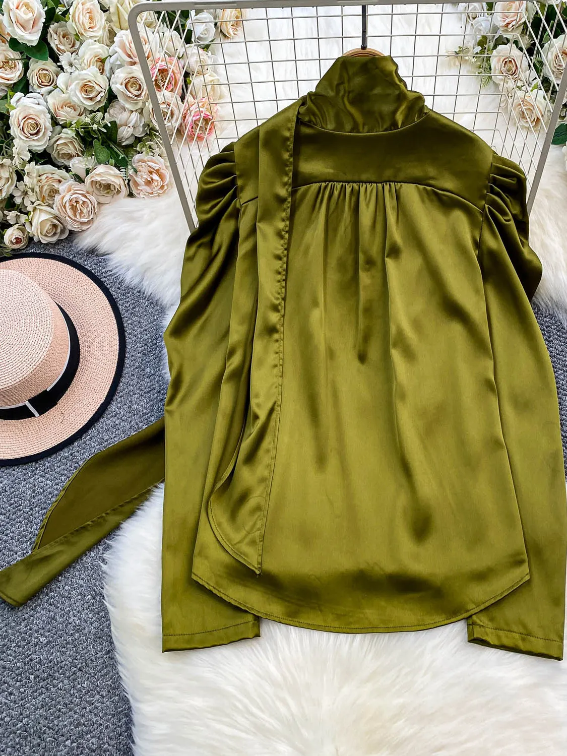 Ele Satin Dames irt V-Ne Anti-Rimpel Sa Herfst Faionable Maturi Lady Top Quali High-End Anti-Aging irt