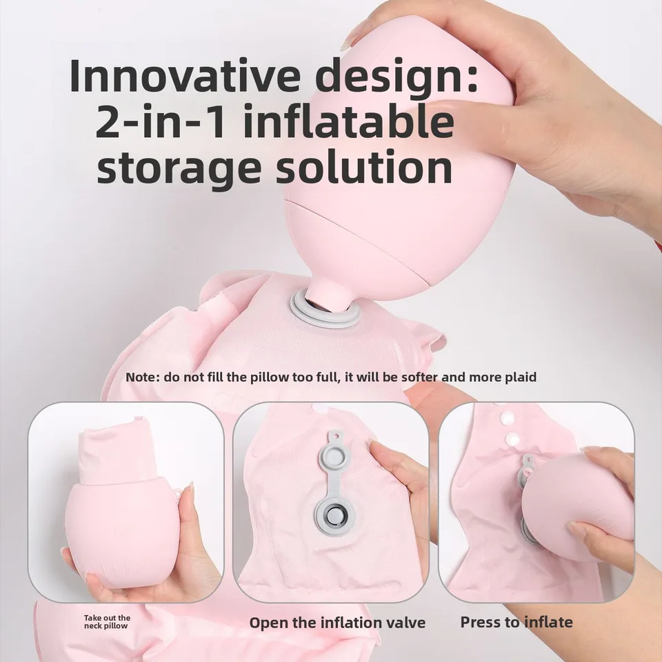 Inflatable Travel Pillow Portable Quickly Inflated Neck Pillows Washable Air Pillow Camping Pillows Headrest Sleep For Airplane