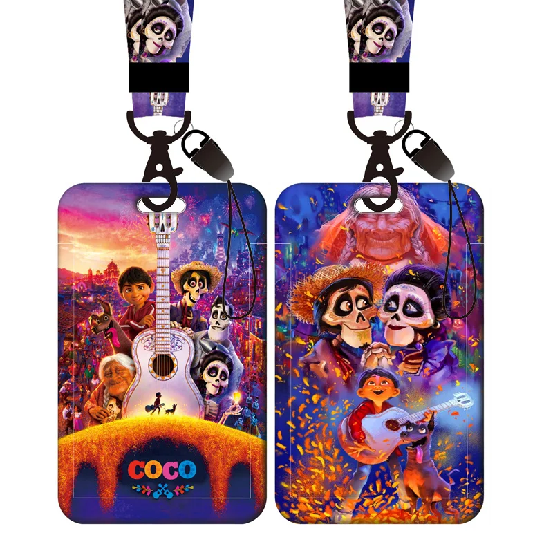 Disney Coco Lanyard Card Holder Retractable clip Neck Strap Credit Card Pass Badge Holder Key chain Phone Rope Accessories yoyos