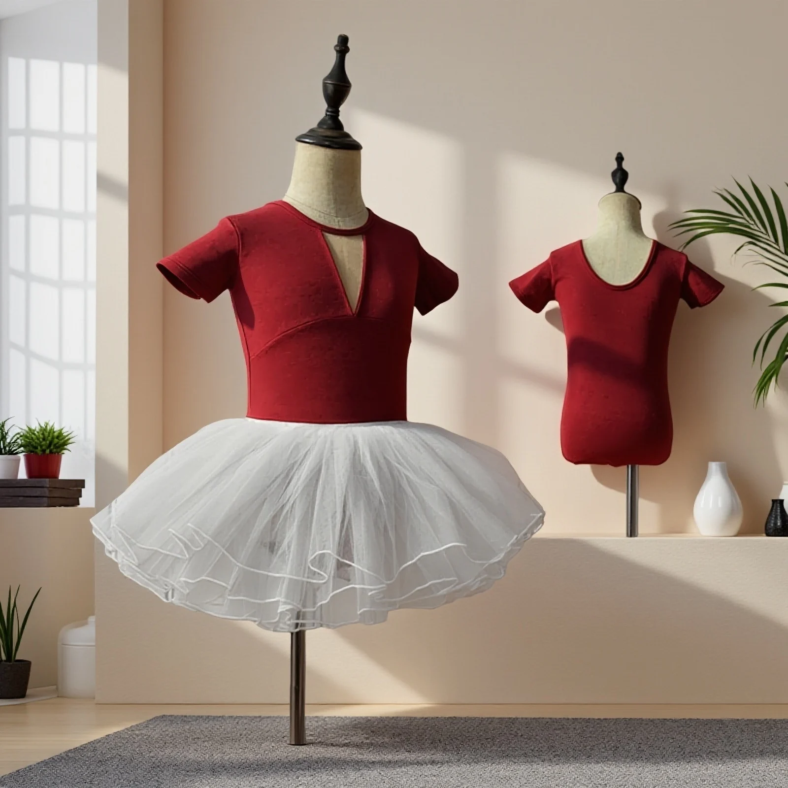 

Girls Ballet Dresses Ballet Leotards Kids Tutu Skirt Dance Wear Dance Costumes Gymnastics Leotards Short Sleeve Skirt Ballerina