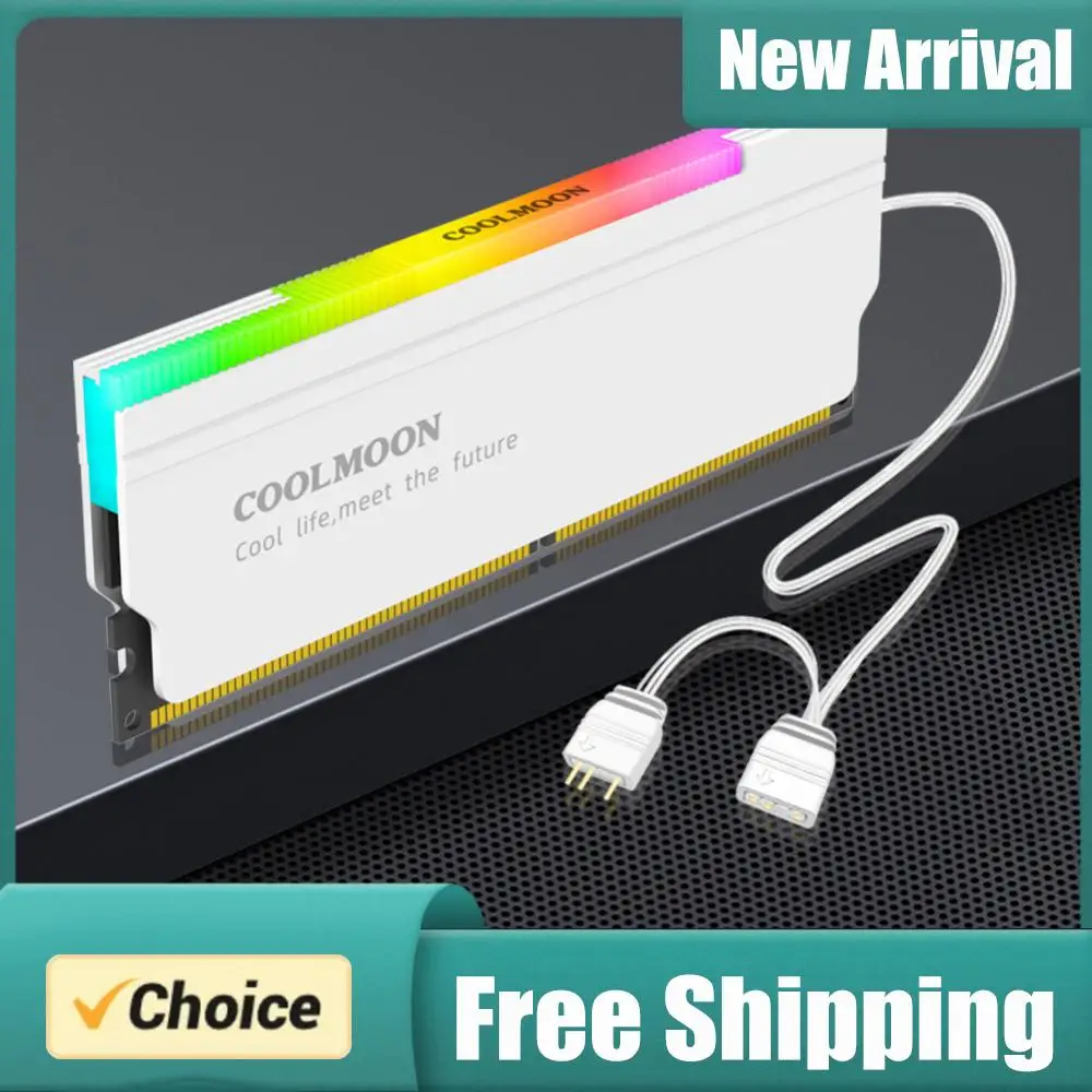 5V-3PIN ARGB DDR4 DDR3 Memory Heat Sink Aura Sync DDR Memory RAM Cooler with Thermal Silicone Pad for Desktop Computer PC Memory